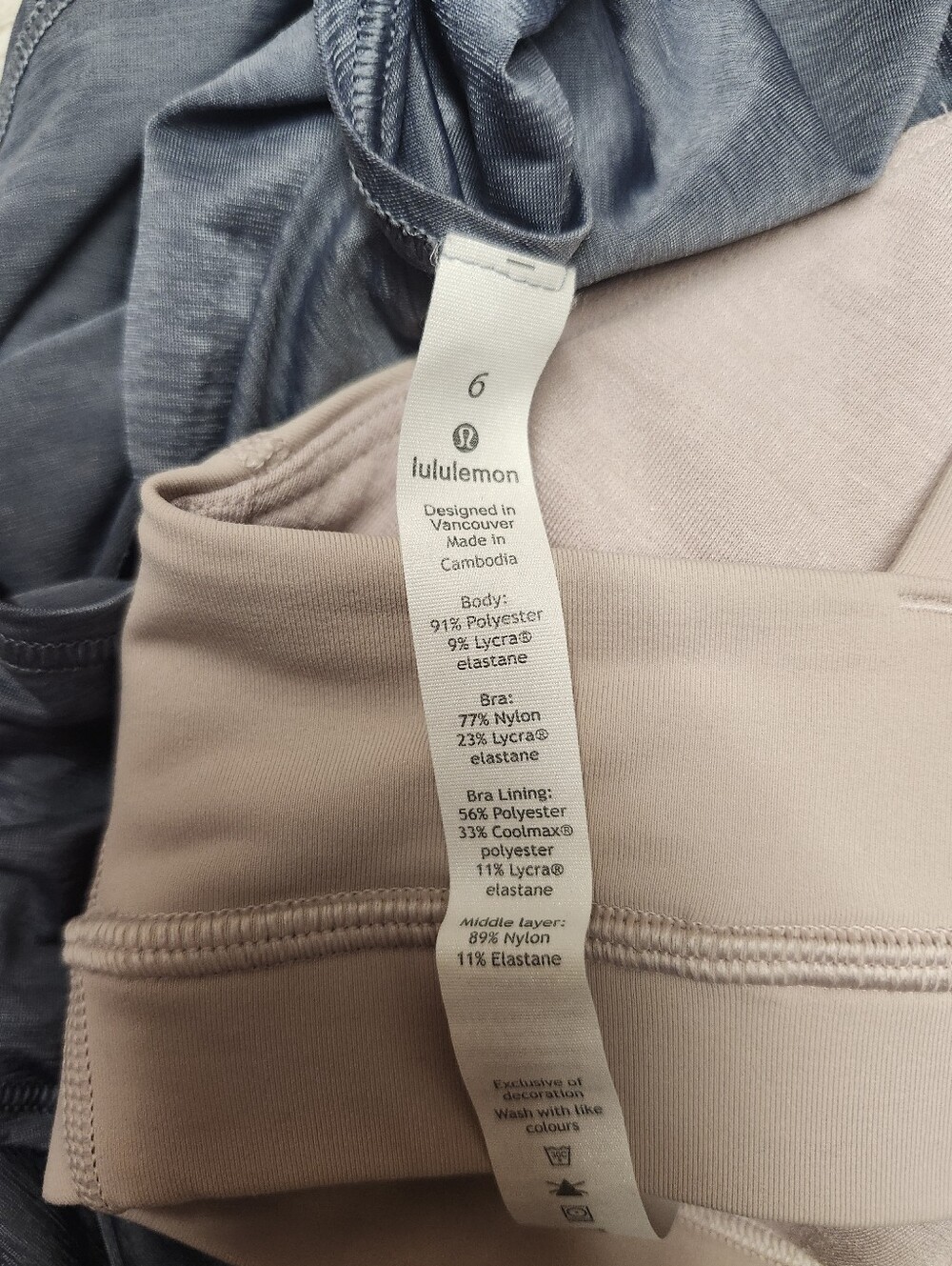 • Lululemon Women's 2 In 1 Sports Bra And Tank Top Sz 6 Gray & Beige Criss Cross - Picture 6 of 10
